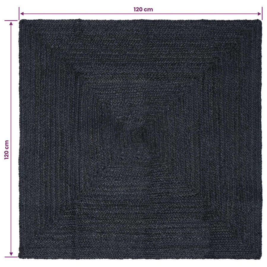 Vloerkleden Rechthoekig Donkergrijs 120 x 120 cm Jute