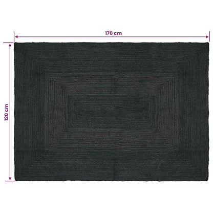 Vloerkleden Rechthoekig Donkergrijs 120 x 170 cm Jute