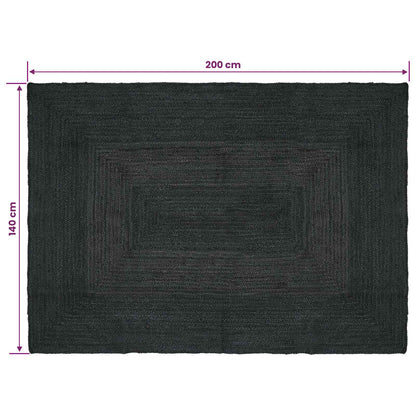 Vloerkleden Rechthoekig Donkergrijs 140 x 200 cm Jute