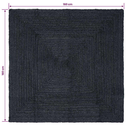 Vloerkleden Vierkant Donkergrijs 160 x 160 cm Jute