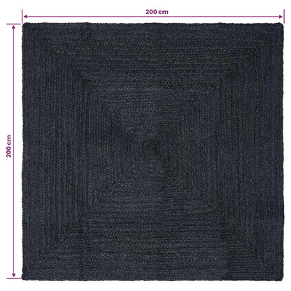 Vloerkleden Vierkant Donkergrijs 200 x 200 cm Jute