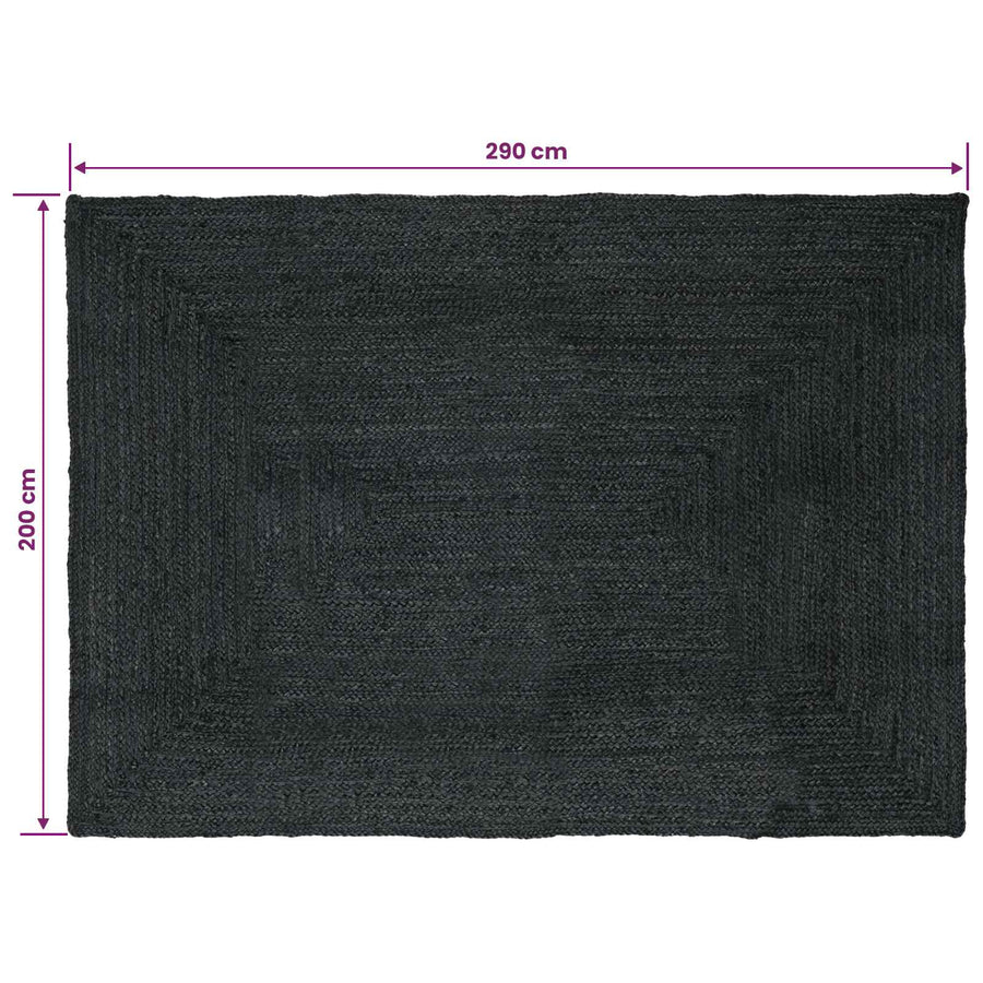 Vloerkleden Rechthoekig Donkergrijs 200 x 290 cm Jute