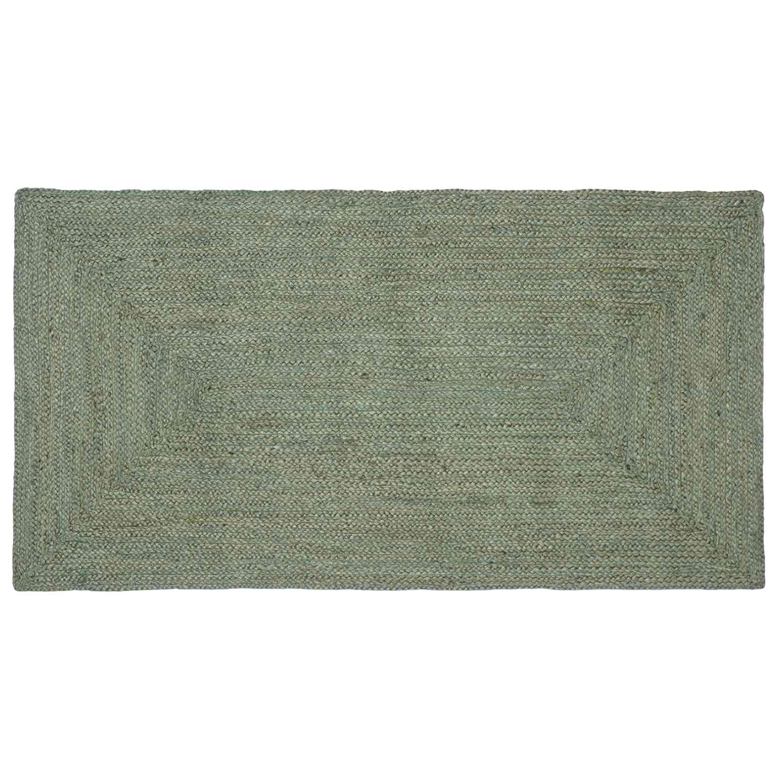 Vloerkleden Rechthoekig Olijfgroen 80 x 150 cm Jute