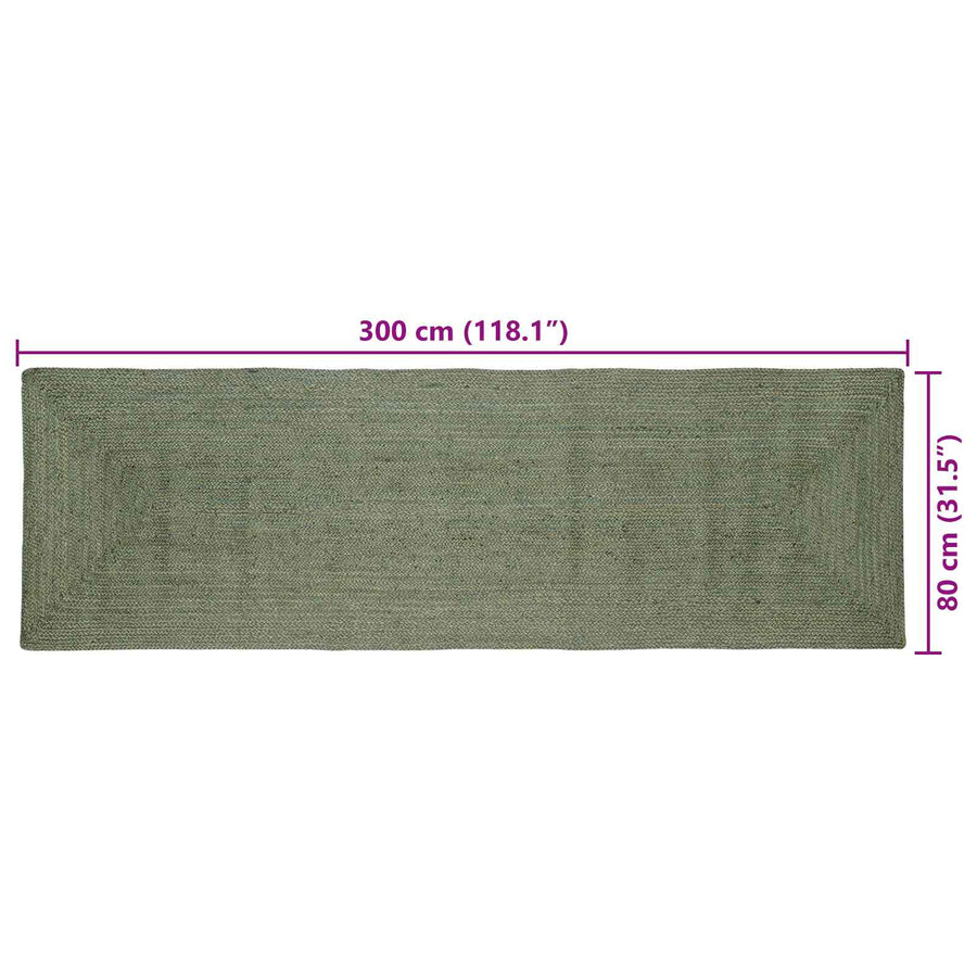 Vloerkleden Rechthoekig Olijfgroen 80 x 300 cm