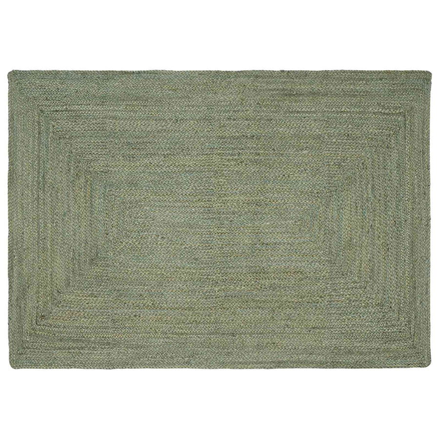 Vloerkleden Rechthoekig Olijfgroen 140 x 200 cm Jute
