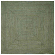 Vloerkleed vierkant 240x240 cm jute olijfgroen