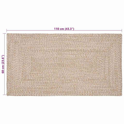 Tapijt Natuurlijk en wit 60 x 110 cm Jute