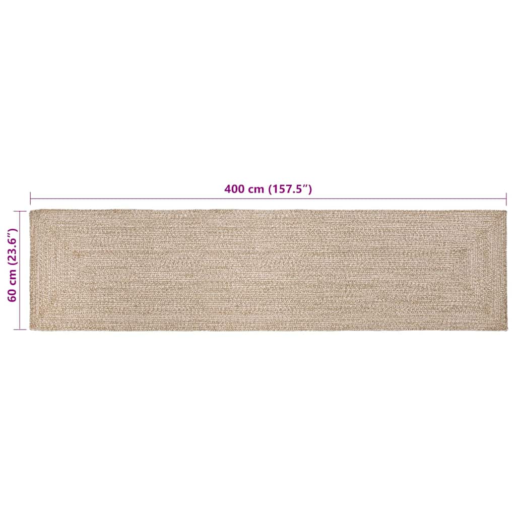 Tapijt Natuurlijk en wit 60 x 400 cm Jute