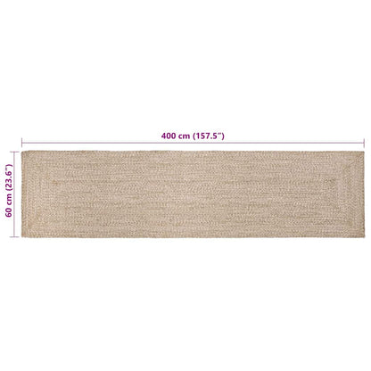 Tapijt Natuurlijk en wit 60 x 400 cm Jute
