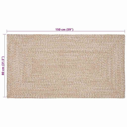 Tapijt Natuurlijk en wit 80 x 150 cm Jute