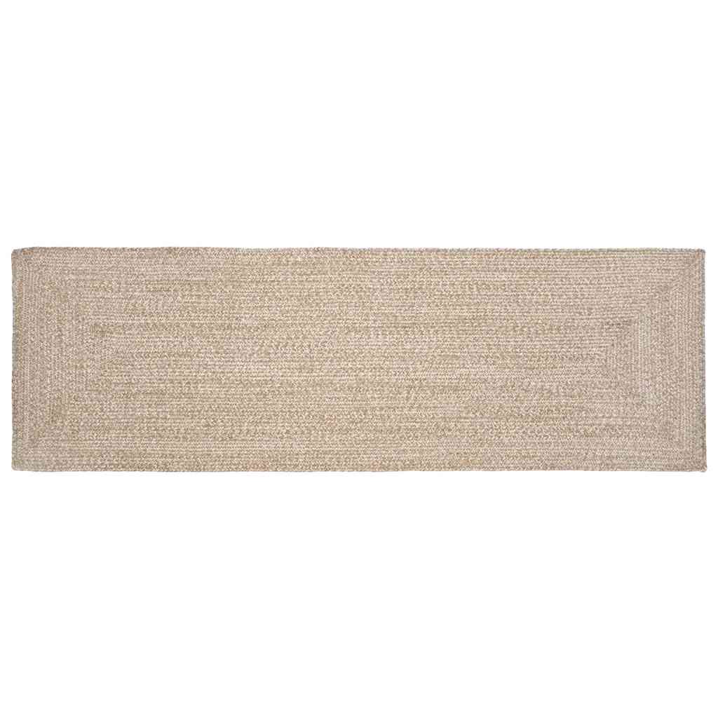 Tapijt Natuurlijk en wit 80 x 250 cm Jute