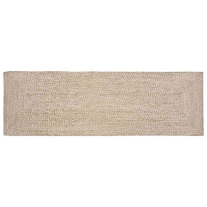Tapijt Natuurlijk en wit 80 x 250 cm Jute