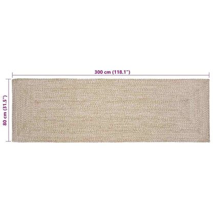 Tapijt Natuurlijk en wit 80 x 300 cm Jute