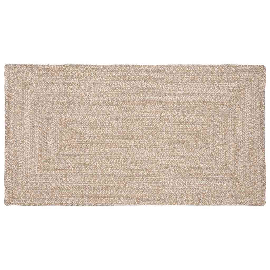 Tapijt Natuurlijk en wit 100 x 200 cm Jute