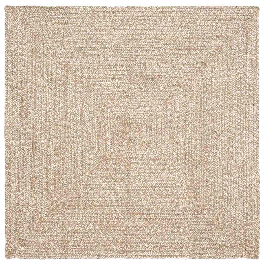 Tapijt Natuurlijk en wit 120 x 120 cm Jute