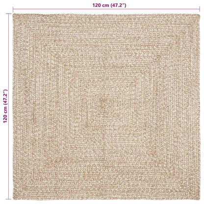 Tapijt Natuurlijk en wit 120 x 120 cm Jute