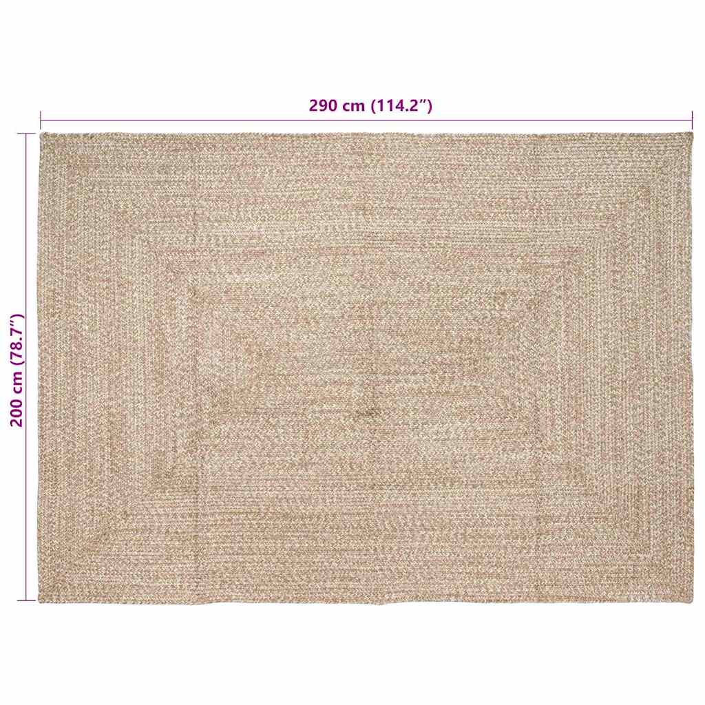 Tapijt Natuurlijk en wit 200 x 290 cm Jute