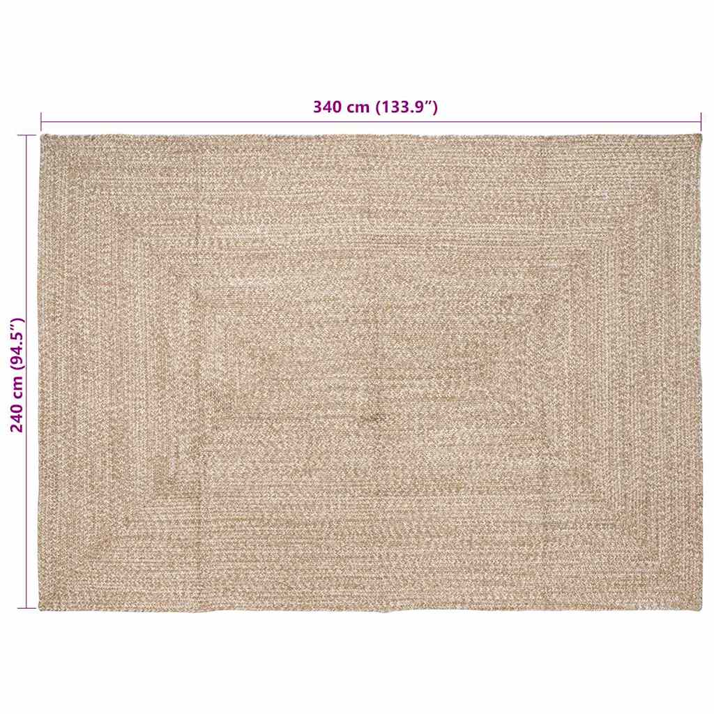 Tapijt Natuurlijk en wit 240 x 340 cm Jute