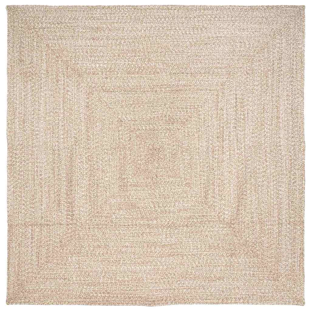 Tapijt Natuurlijk en wit 300 x 300 cm Jute