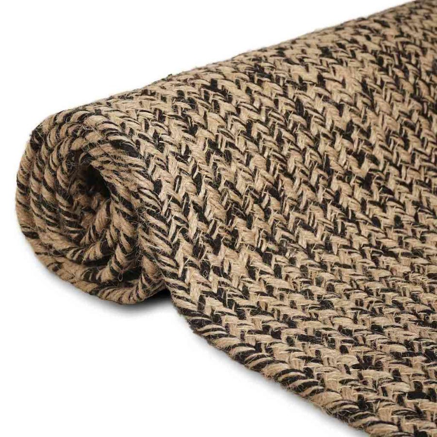 Tapijt Naturel en zwart 80 x 150 cm Jute