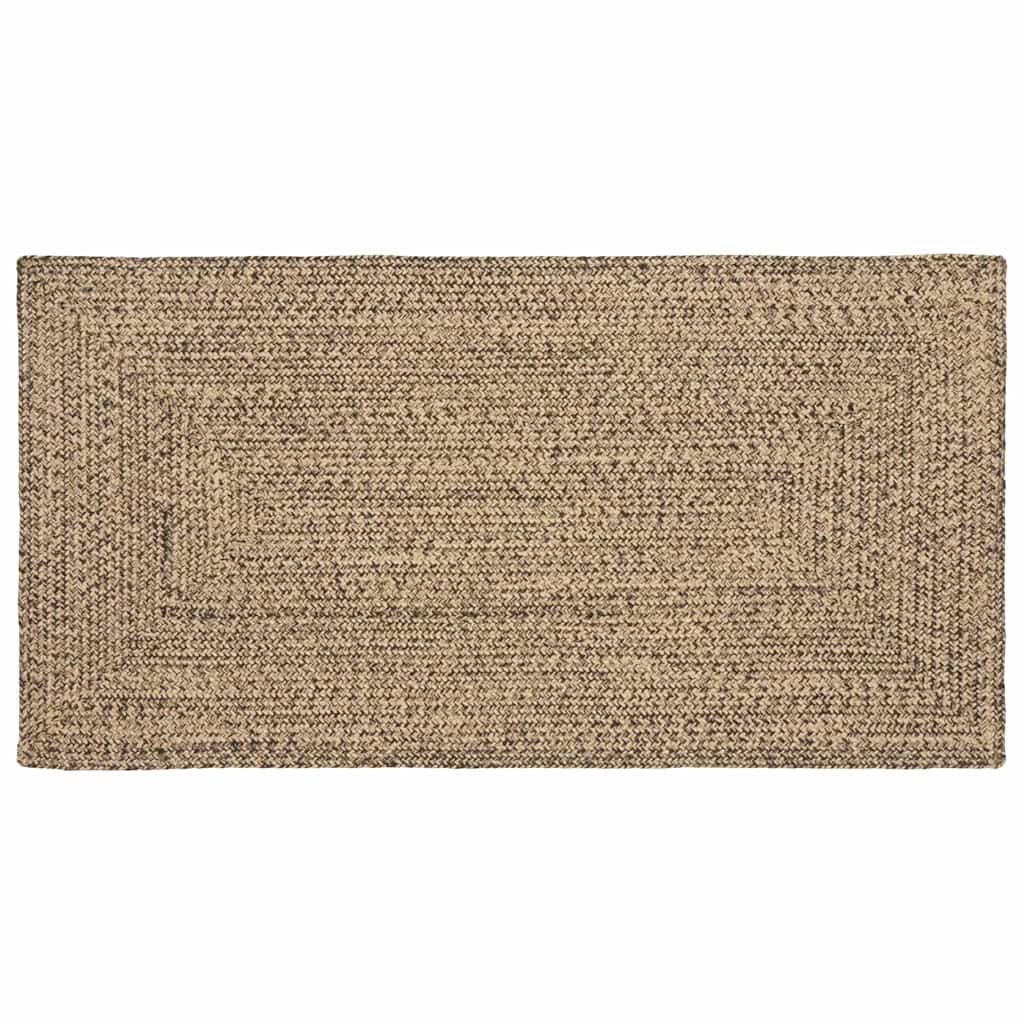 Tapijt Naturel en zwart 80 x 150 cm Jute