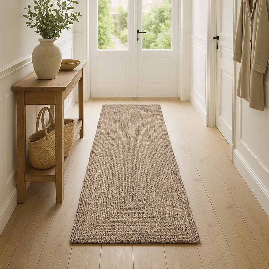 Tapijt Naturel en zwart 80 x 150 cm Jute