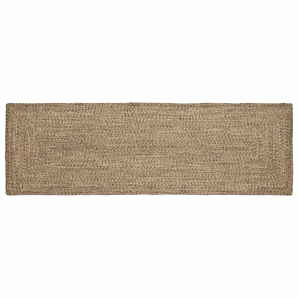 Tapijt Naturel en zwart 80 x 200 cm Jute