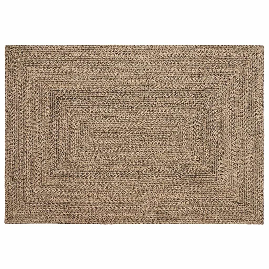 Tapijt Naturel en zwart 120 x 170 cm Jute