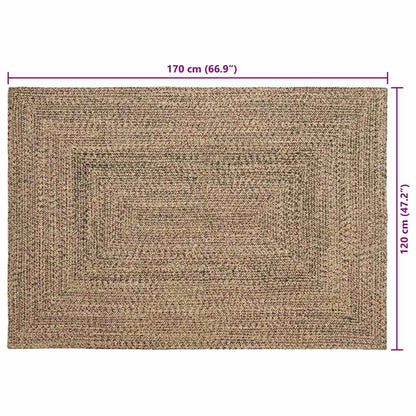 Tapijt Naturel en zwart 120 x 170 cm Jute