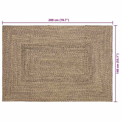 Tapijt Naturel en zwart 140 x 200 cm Jute