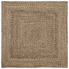Vloerkleed vierkant 160x160 cm jute naturel zwart