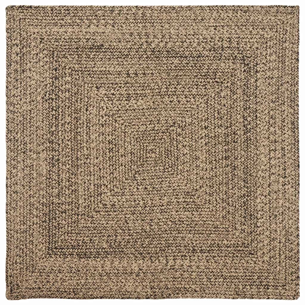 Vloerkleden Vierkant Naturel en Zwart 160 x 160 cm Jute