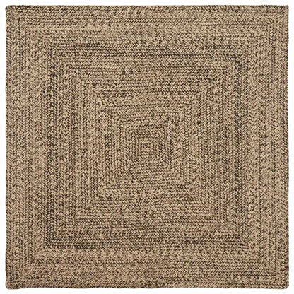 Vloerkleden Vierkant Naturel en Zwart 160 x 160 cm Jute