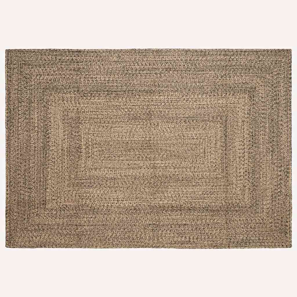 Tapijt Naturel en zwart 160 x 230 cm Jute