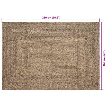 Tapijt Naturel en zwart 160 x 230 cm Jute