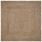 Rugs Square Natural and Black 200 x 200 cm Jute