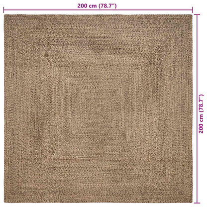 Tapijt Naturel en zwart 200 x 200 cm Jute