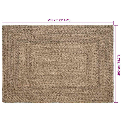 Tapijt Naturel en zwart 200 x 290 cm Jute