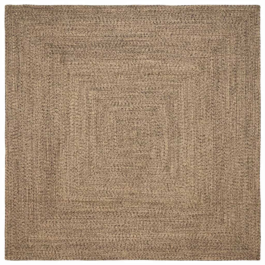 Tapijt Naturel en zwart 240 x 240 cm Jute