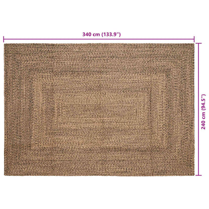 Tapijt Naturel en zwart 240 x 340 cm Jute