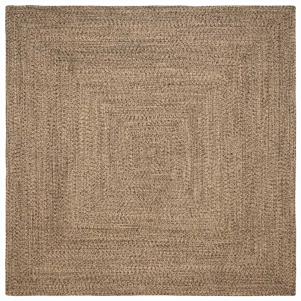 Tapijt Naturel en zwart 300 x 300 cm Jute