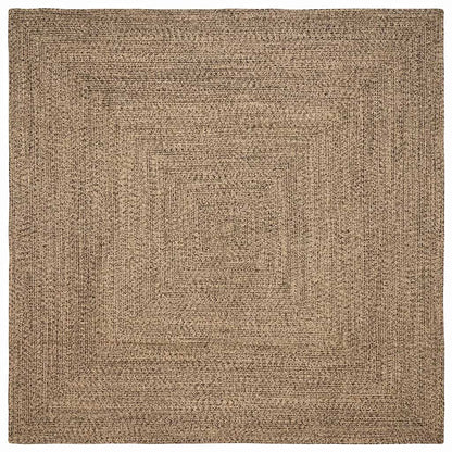 Tapijt Naturel en zwart 300 x 300 cm Jute