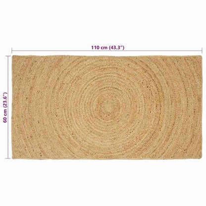 Vloerkleed Bruin Jute 60 x 110 cm Naturel