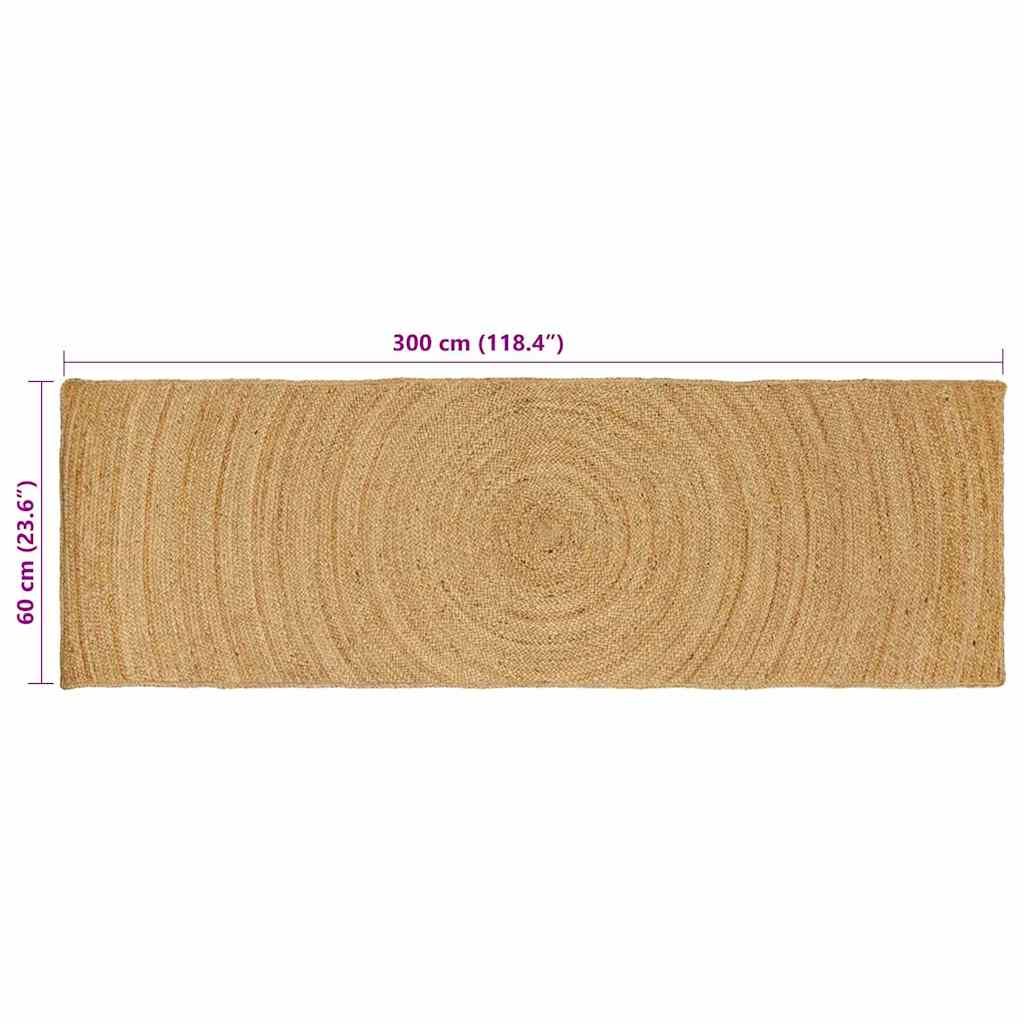 Vloerkleed Bruin Jute 60 x 300 cm Naturel