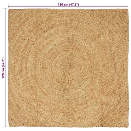 Vloerkleed Bruin Jute 120 x 120 cm Naturel