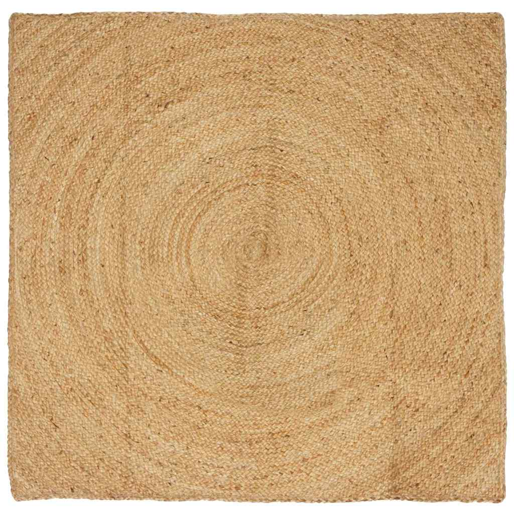 Vloerkleed Bruin Jute 160 x 160 cm Naturel