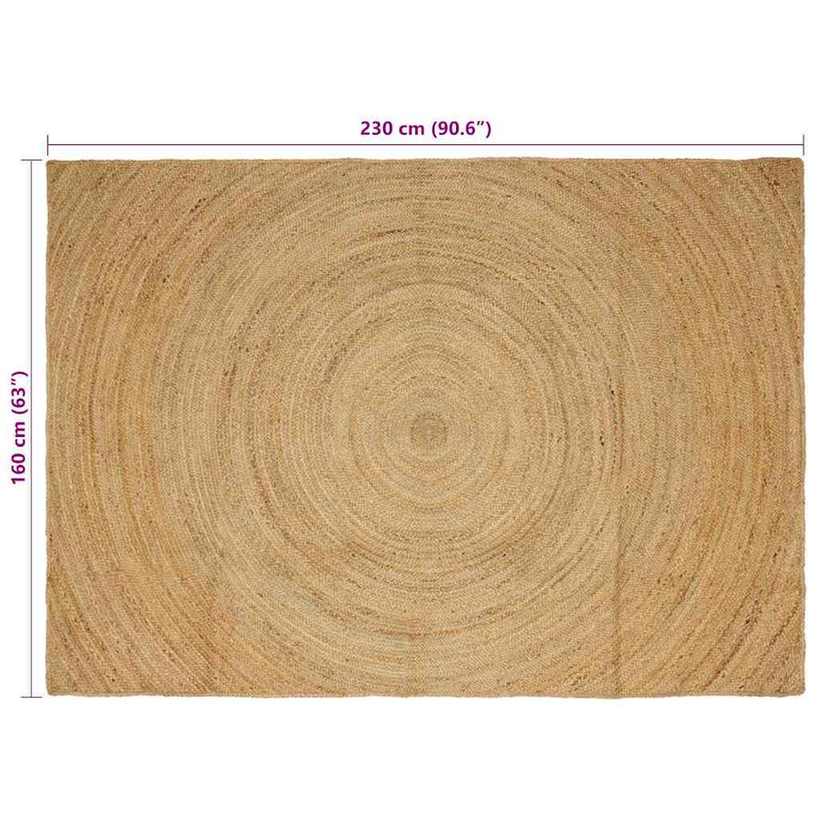 Vloerkleed Bruin Jute 160 x 230 cm Naturel