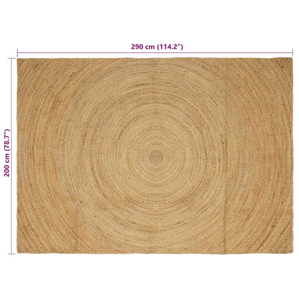 Vloerkleed Bruin Jute 200 x 290 cm Naturel