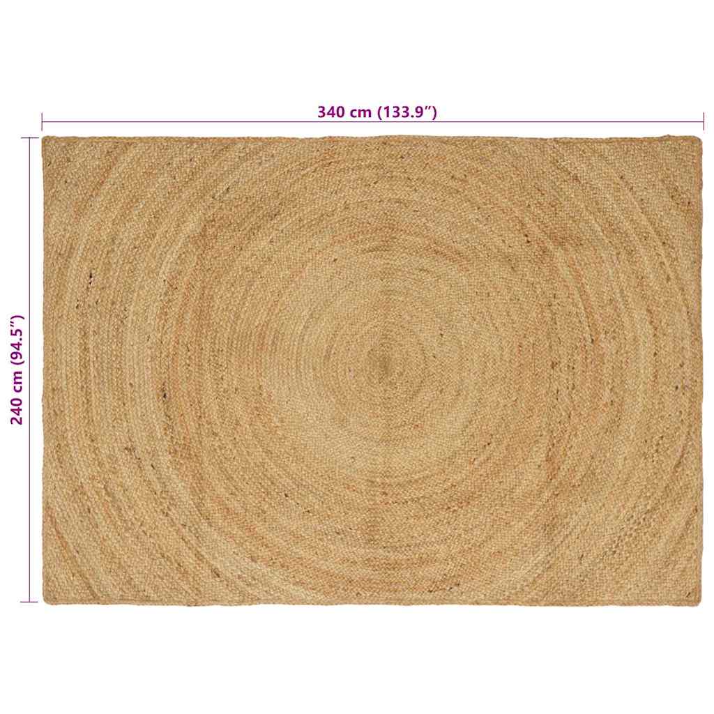 Vloerkleed Bruin Jute 240 x 340 cm Naturel