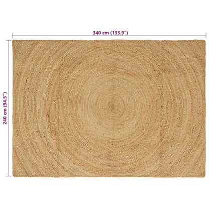Vloerkleed Bruin Jute 240 x 340 cm Naturel